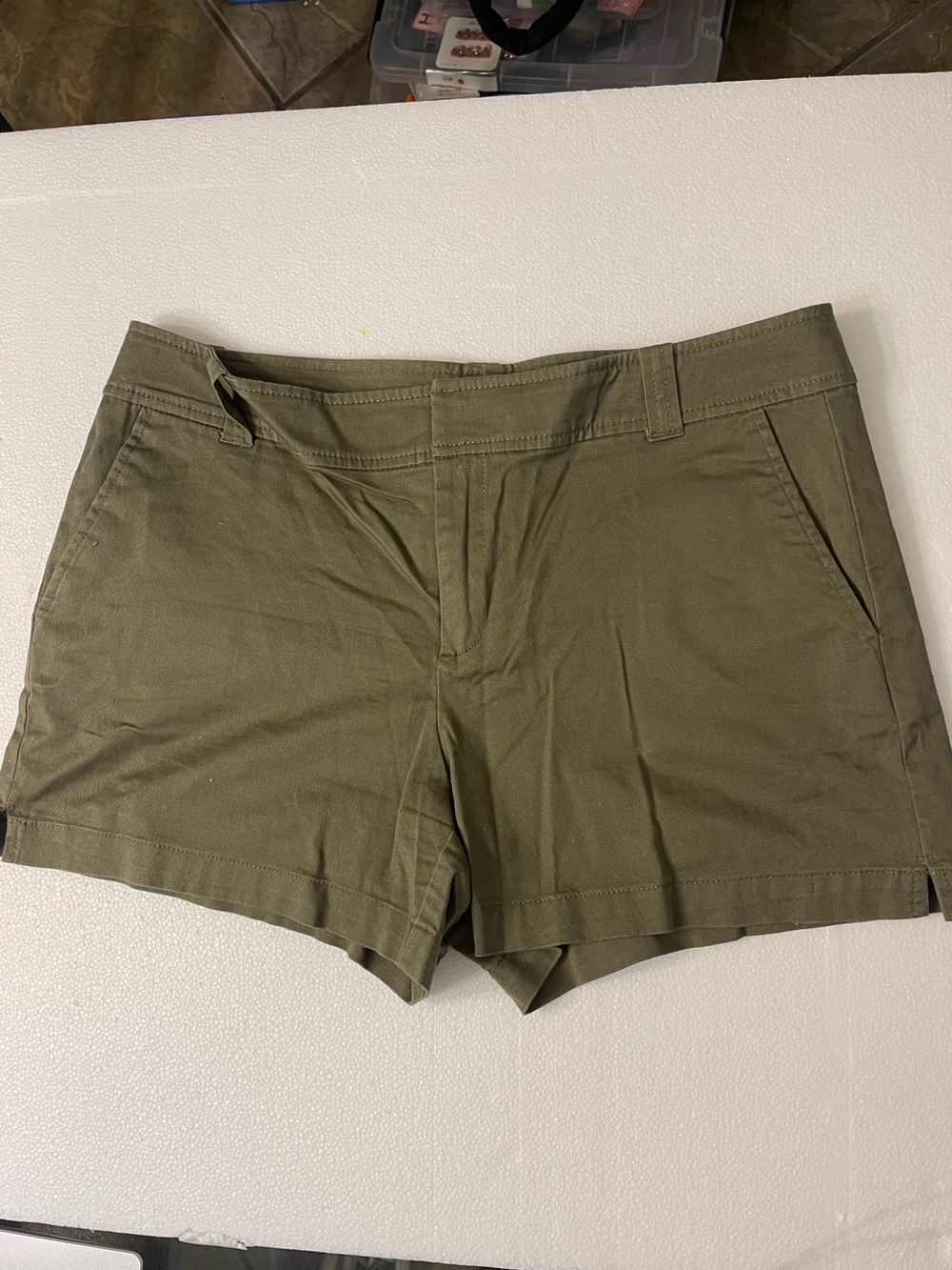 New York & Company Olive Utility Bermuda Shorts